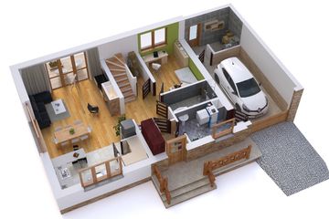  Projekt domu BW-49 wariant 2 (JGC1132) - projekt domu parterowego z poddaszem - Zdjęcie 4