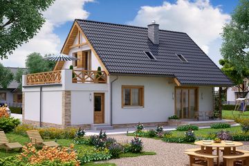  Projekt domu BW-49 wariant 2 (JGC1132) - projekt domu parterowego z poddaszem - Zdjęcie 3