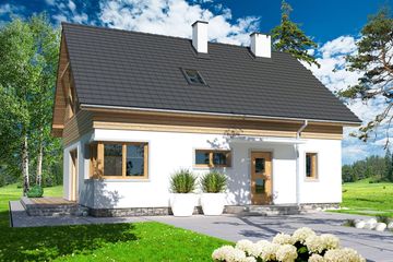  Projekt domu Jantar MDM wersja A paliwo stałe (WRD2517) - projekt domu parterowego z poddaszem - Zdjęcie 1