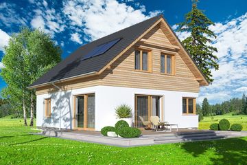  Projekt domu Jantar MDM wersja A paliwo stałe (WRD2517) - projekt domu parterowego z poddaszem - Zdjęcie 2