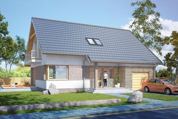  Projekt domu Acceptus I G1 (SLS1000) - projekt domu parterowego z poddaszem - Zdjęcie 1