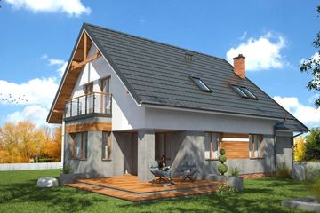  Projekt domu Accretus I G1 (SLS1003) - projekt domu parterowego z poddaszem - Zdjęcie 1