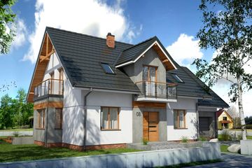  Projekt domu Accretus I G1 (SLS1003) - projekt domu parterowego z poddaszem - Zdjęcie 2