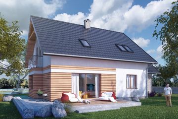  Projekt domu Asymmetricus I G1 (SLS1010) - projekt domu parterowego z poddaszem - Zdjęcie 2