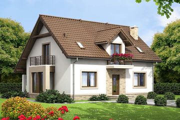  Projekt domu Bakalia (WOF1082) - projekt domu parterowego z poddaszem - Zdjęcie 1