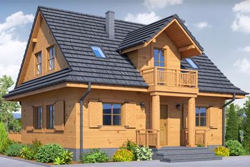  Projekt domu Cisowo dws (KRP1924) - projekt domu parterowego z poddaszem - Zdjęcie 1