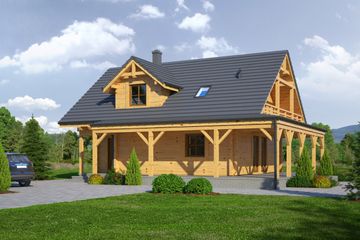  Projekt domu Osiek 3 dw (KRP1927) - projekt domu parterowego z poddaszem - Zdjęcie 1