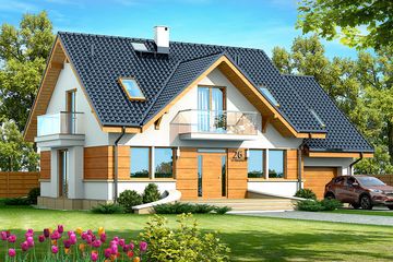  Projekt domu Karmelita Gold (WOK1057) - projekt domu parterowego z poddaszem - Zdjęcie 1