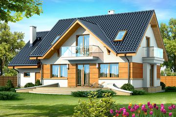  Projekt domu Karmelita Gold (WOK1057) - projekt domu parterowego z poddaszem - Zdjęcie 2