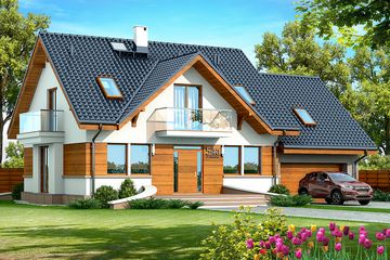  Projekt domu Karmelita Gold 2M (WOK1058) - projekt domu parterowego z poddaszem - Zdjęcie 1