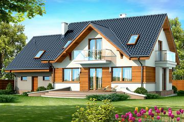  Projekt domu Karmelita Gold 2M (WOK1058) - projekt domu parterowego z poddaszem - Zdjęcie 2