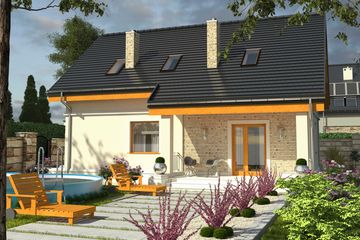  Projekt domu Alka z garażem 1-st. [A] (WRF1643) - projekt domu parterowego z poddaszem - Zdjęcie 3