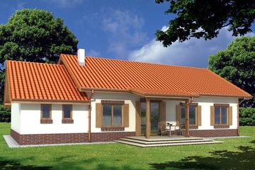  Projekt domu NINA 2 PLUS wersja D poj.garaż i kotł. z podwyższonym dachem, strop Teriva, paliwo stałe (WRD2519) - projekt domu parterowego - Zdjęcie 2