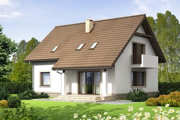  Projekt domu Bakalia 2 (WOF1083) - projekt domu parterowego z poddaszem - Zdjęcie 2