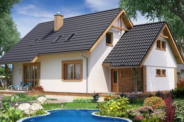  Projekt domu BW-49 wariant 4 (JGC1135) - projekt domu parterowego z poddaszem - Zdjęcie 2