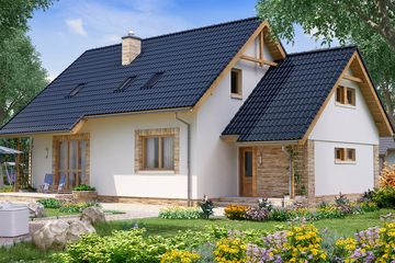  Projekt domu BW-49 wariant 5 (JGC1134) - projekt domu parterowego z poddaszem - Zdjęcie 2