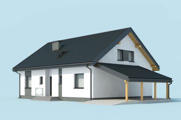  Projekt domu Nicea 2 szkielet drewniany (SLN2406) - projekt domu parterowego z poddaszem - Zdjęcie 2
