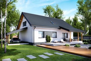  Projekt domu Nicea 2 szkielet drewniany (SLN2406) - projekt domu parterowego z poddaszem - Zdjęcie 2