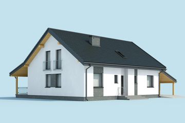  Projekt domu Nicea 2 szkielet drewniany (SLN2406) - projekt domu parterowego z poddaszem - Zdjęcie 4