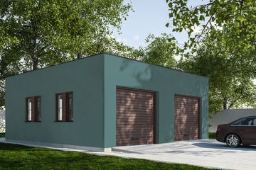  Projekt garażu G315 - Budynek garażowy z wiatą (PRA1340) - projekt garażu parterowego - Zdjęcie 1