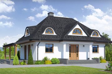  Projekt domu Chmielniki małe 15 (KRP1936) - projekt domu parterowego z poddaszem - Zdjęcie 1