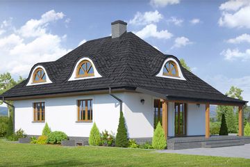  Projekt domu Chmielniki małe 15 (KRP1936) - projekt domu parterowego z poddaszem - Zdjęcie 2