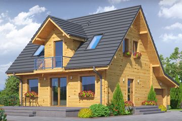  Projekt domu Grabów dwg 3 (KRP1938) - projekt domu parterowego z poddaszem - Zdjęcie 1