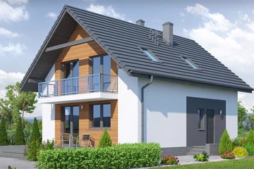  Projekt domu Grochowo Nowe 3 (KRP1939) - projekt domu parterowego z poddaszem - Zdjęcie 2