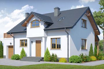  Projekt domu Miłków agt (KRP1942) - projekt domu parterowego z poddaszem - Zdjęcie 1