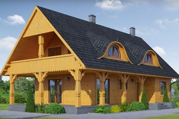  Projekt domu Olszynka mazurska dw (KRP1943) - projekt domu parterowego z poddaszem - Zdjęcie 1