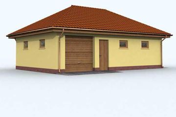  Projekt garażu G131 garaż dwustanowiskowy z pomieszczeniem gospodarczym (SLN1228) - projekt garażu parterowego - Zdjęcie 4