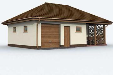  Projekt garażu G137 garaż dwustanowiskowy z pomieszczeniem gospodarczym (SLN1234) - projekt garażu parterowego - Zdjęcie 4