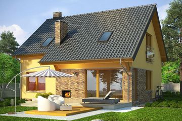  Projekt domu Intarsja (WRN1331) - projekt domu parterowego z poddaszem - Zdjęcie 1