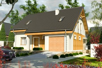  Projekt domu Alka II z garażem 1-st. [A] (WRF1645) - projekt domu parterowego z poddaszem - Zdjęcie 2