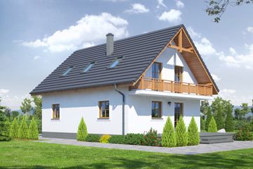  Projekt domu Bartne 11m (KRP1944) - projekt domu parterowego z poddaszem - Zdjęcie 2