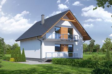  Projekt domu Bartne 9m (KRP1945) - projekt domu parterowego z poddaszem - Zdjęcie 2