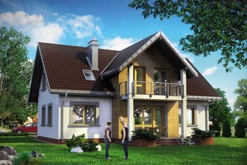  Projekt domu Nowina Polo - murowana – beton komórkowy (KRD2550) - projekt domu parterowego z poddaszem - Zdjęcie 2