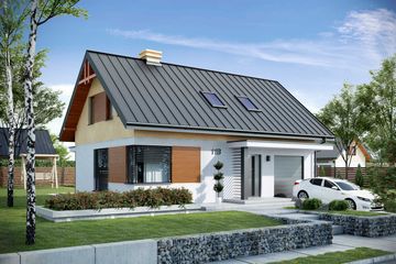  Projekt domu Trypolis 2 (SLN2407) - projekt domu parterowego z poddaszem - Zdjęcie 1