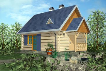  Projekt domu letniskowego BR 028 (KRG1193) - projekt domu letniskowego parterowego - Zdjęcie 1