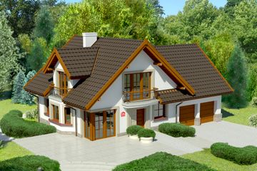  Projekt domu przy Cyprysowej 15 S1 (KRK1430) - projekt domu parterowego z poddaszem - Zdjęcie 1