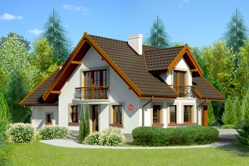  Projekt domu przy Cyprysowej 15 S1 (KRK1430) - projekt domu parterowego z poddaszem - Zdjęcie 2