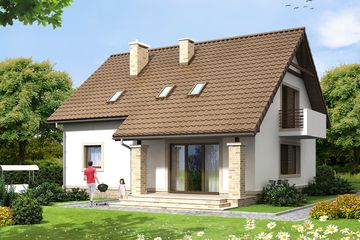  Projekt domu Bakalia 3 (WOF1084) - projekt domu parterowego z poddaszem - Zdjęcie 2