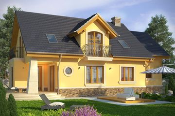  Projekt domu Szmaragd 3 (WRN1341) - projekt domu parterowego z poddaszem - Zdjęcie 2