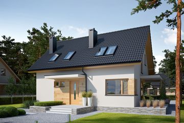  Projekt domu Lila economic (WRC2642) - projekt domu parterowego z poddaszem - Zdjęcie 1