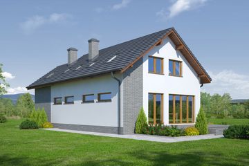  Projekt domu Osiek 313 (KRP1951) - projekt domu parterowego z poddaszem - Zdjęcie 2