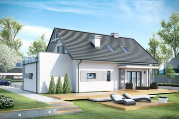  Projekt domu Trypolis 4 (SLN2409) - projekt domu parterowego z poddaszem - Zdjęcie 3
