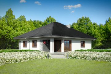  Projekt domu przy Pastelowej 7 bis (KRK1435) - projekt domu parterowego - Zdjęcie 2