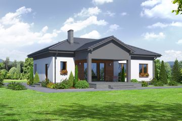  Projekt domu Bobowice m1 (KRP1954) - projekt domu parterowego - Zdjęcie 2