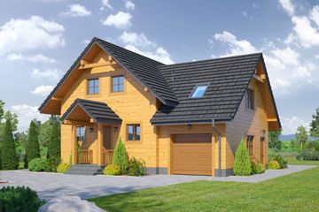  Projekt domu Gładyszów dwsk (KRP1955) - projekt domu parterowego z poddaszem - Zdjęcie 1