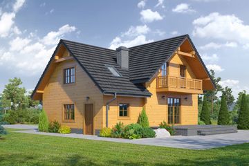  Projekt domu Gładyszów dwsk (KRP1955) - projekt domu parterowego z poddaszem - Zdjęcie 2